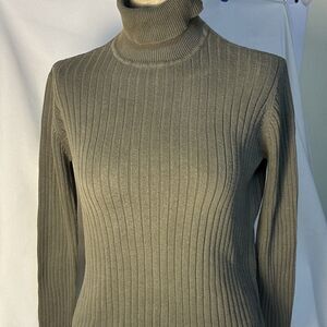 Andrea Viccaro Olive Green Long Sleeve Turtleneck Knit Sweater Size Small